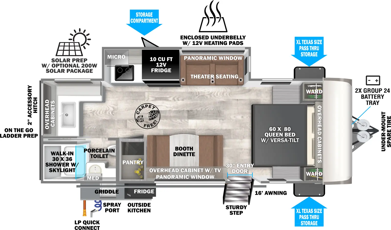 Heritage Glen Travel Trailers 22RKHL Floorplan